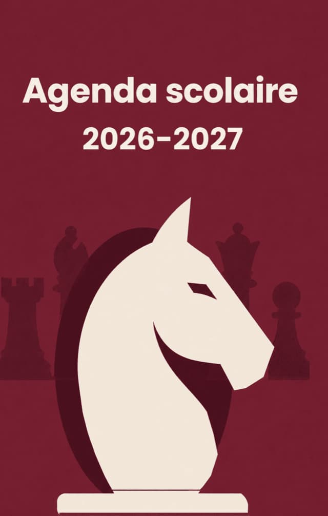 Couverture de Agenda Scolaire 2026-2027 Échecs
