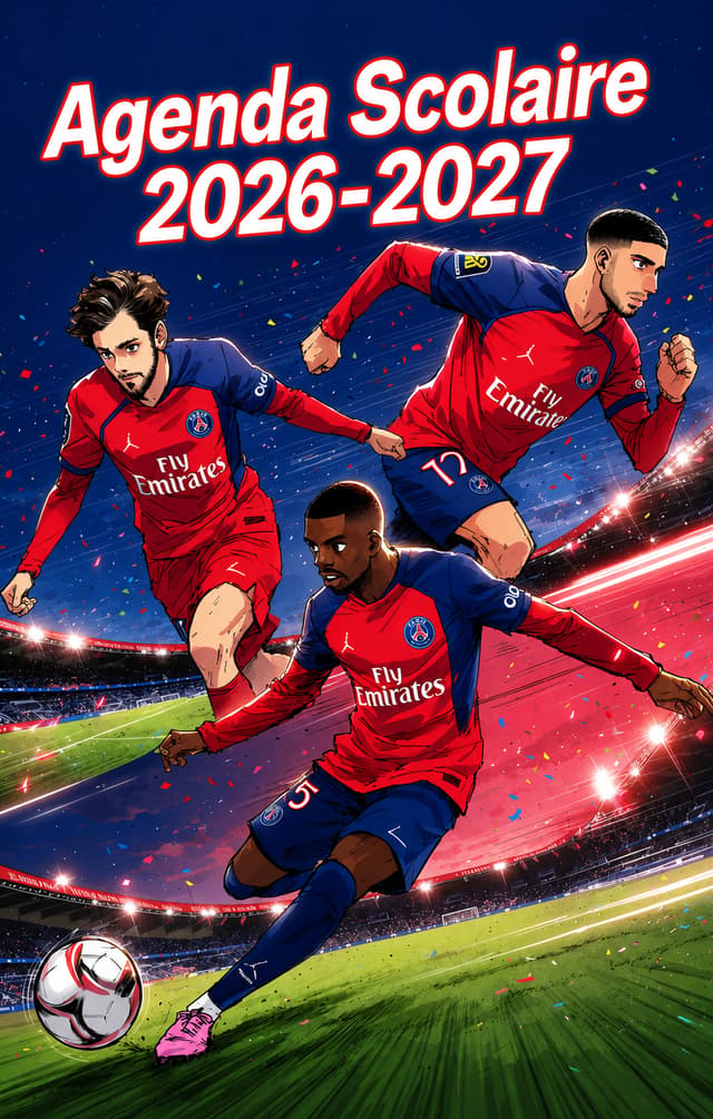 Couverture de Agenda scolaire Foot Paris 2026-2027