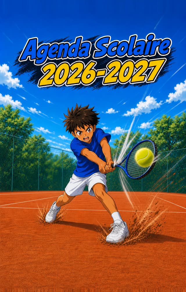 Couverture de Agenda Scolaire 2026-2027 Tennis